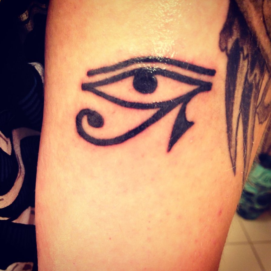 Simple Black Ink Horus Eye Tattoo
