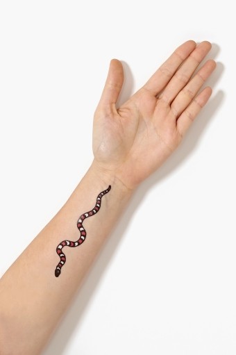 Simple Colored Worm Tattoo On Wrist