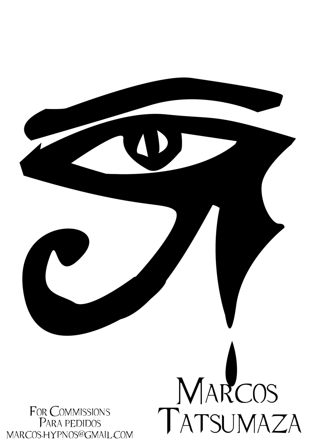 Simple Dark Black Ink Horus Eye Tattoo Design By Marcroshypnos