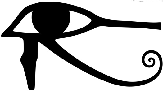 Simple Dark Black Ink Horus Eye Tattoo Sample