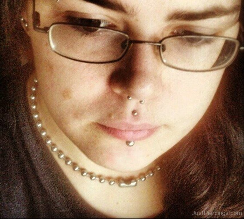 Simple Nose Septum And Cyber Bites Piercing Ideas