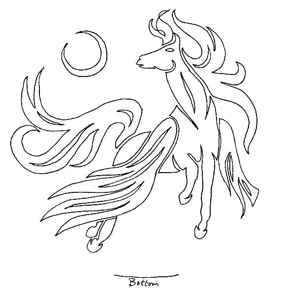 Simple Pegasus With Half Moon Tattoo Design