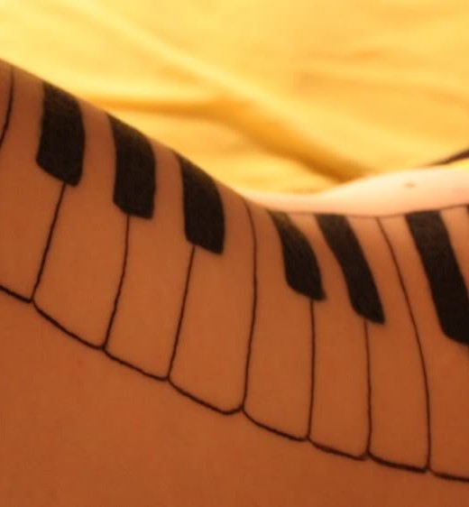 Simple Piano Keys Tattoo For Girls