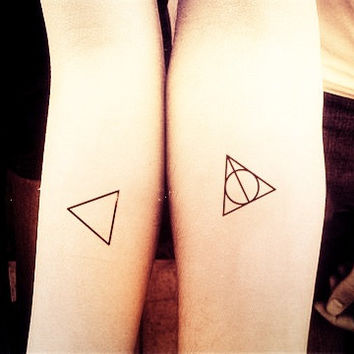 Simple Triangle With Deathly Hallows Tattoo