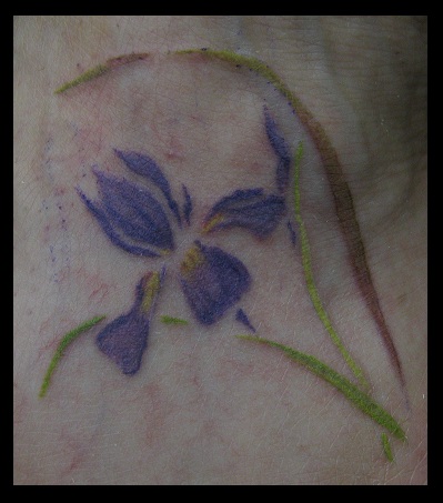 Small Iris Watercolor Tattoo