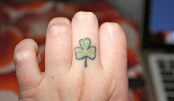 Small Nice Shamrock Finger Tattoo