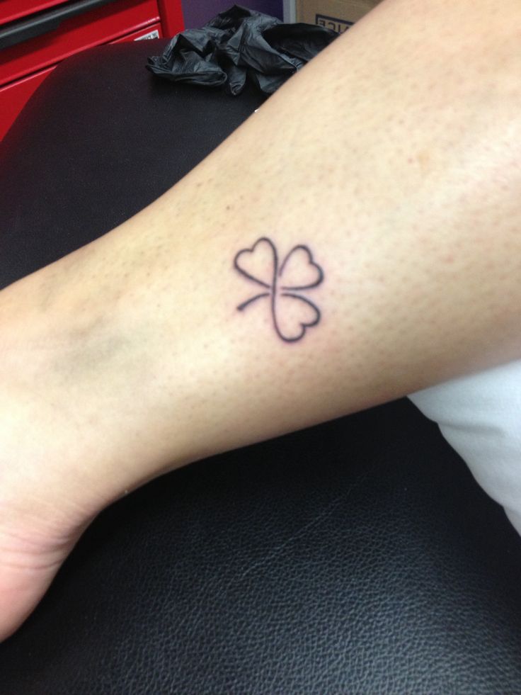 Small Shamrock Outline Tattoo On Forearm