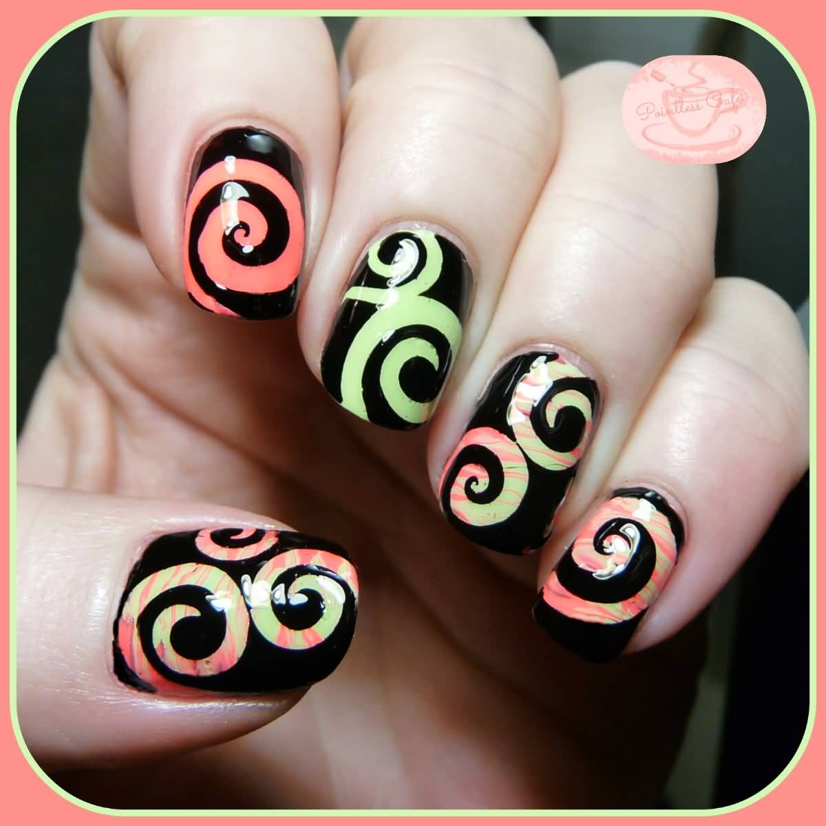 Spiral Nail Art Design