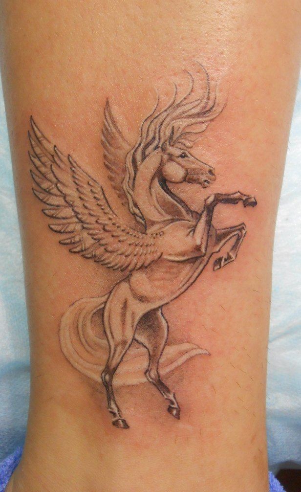 Superb Jumping Pegasus Tattoo
