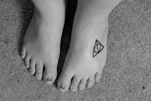 Terrible Deathly Hallows Ankle Tattoo