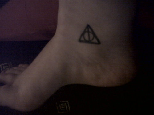 Terrible Deathly Hallows Tattoo On Ankle