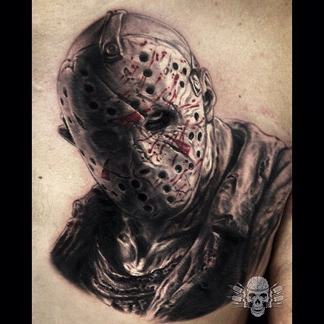 Terrific Grey Ink Jason Tattoo By Javier Antunez