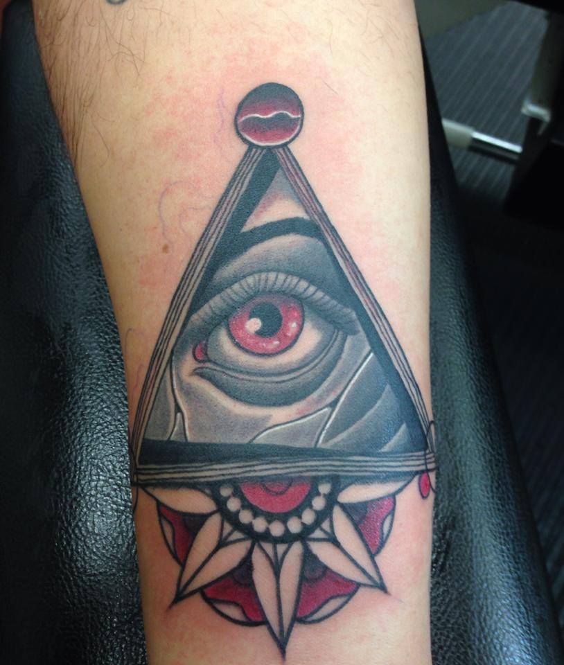 Terrific Triangle Eye Color Tattoo