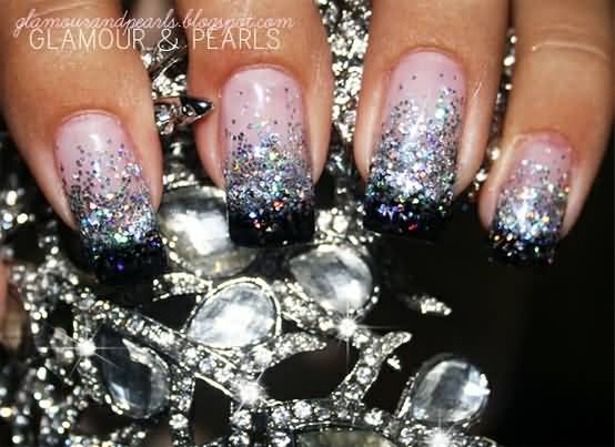 Thelma Black & Silver Glitter Nail Art By Murchie99