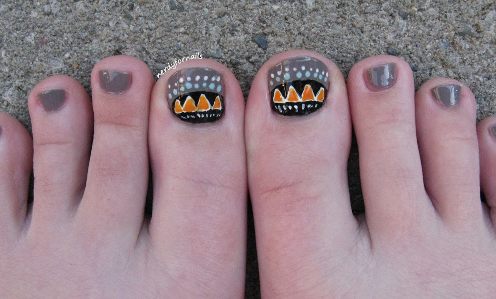 Tribal Toe Nail Art Design Idea For Girls