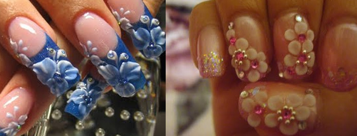 Two Amazing 3D Flowers Nail Art