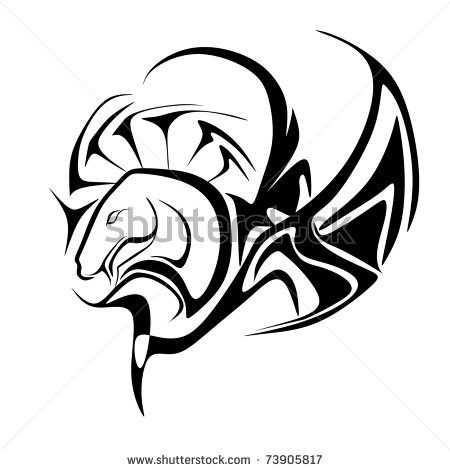 Unique Black Tribal Pegasus Tattoo Design