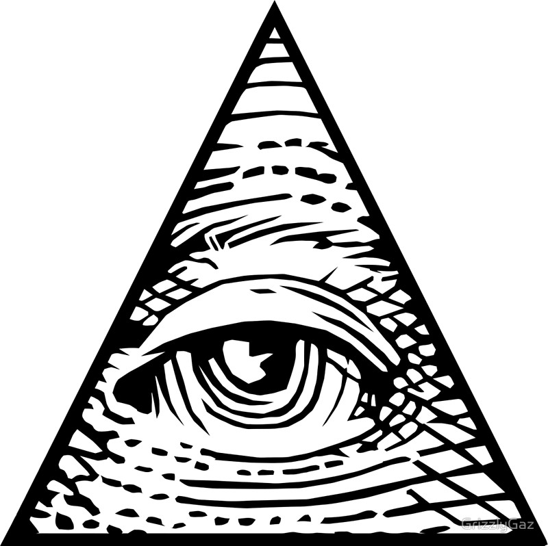 Very Nice Black Ink Triangle Eye Tattoo Design