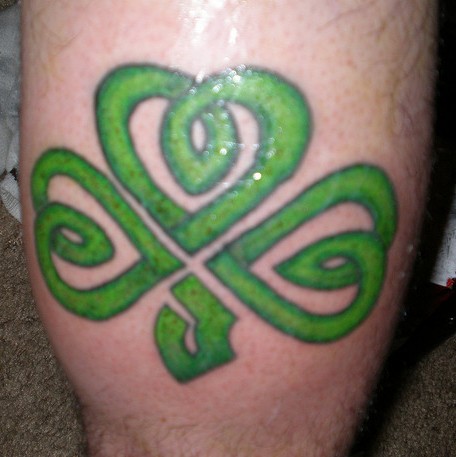 Very Nice Celtic Shamrock Leaf Tattoo