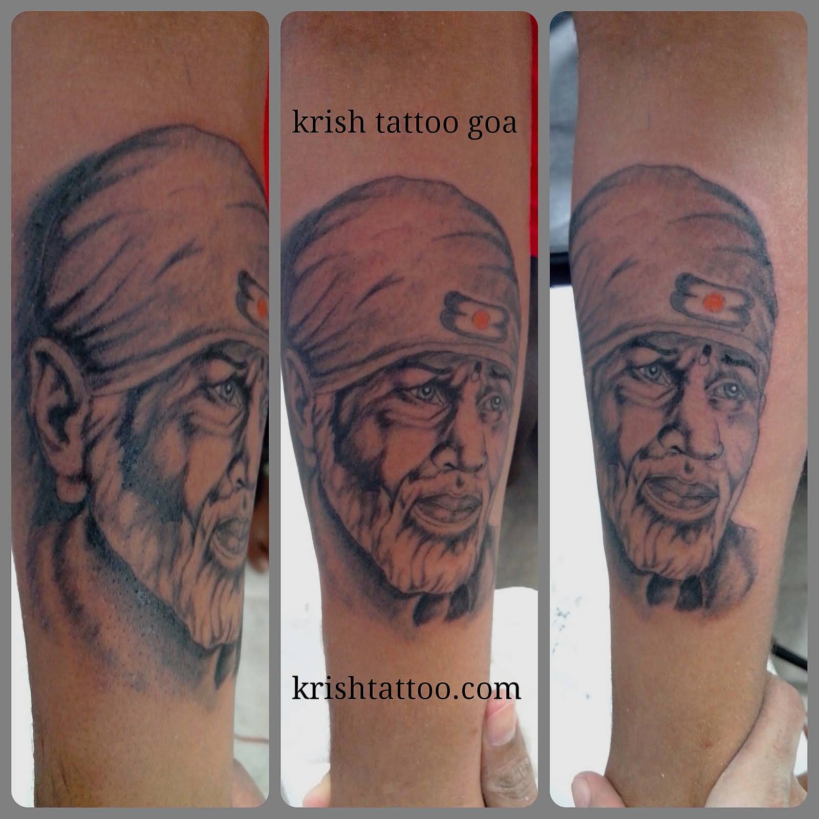 Very Nice Sai Baba Head Tattoo