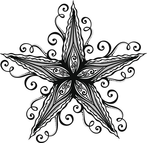 Very Nice Starfish Tattoo Stencil