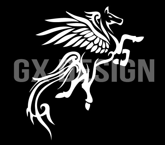 White Color Pegasus Tattoo Design