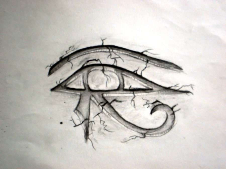Wonderful 3D Grey Ink Horus Eye Tattoo