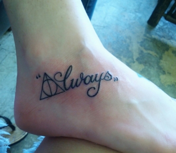 Wonderful Always Hallows Tattoo On Ankle