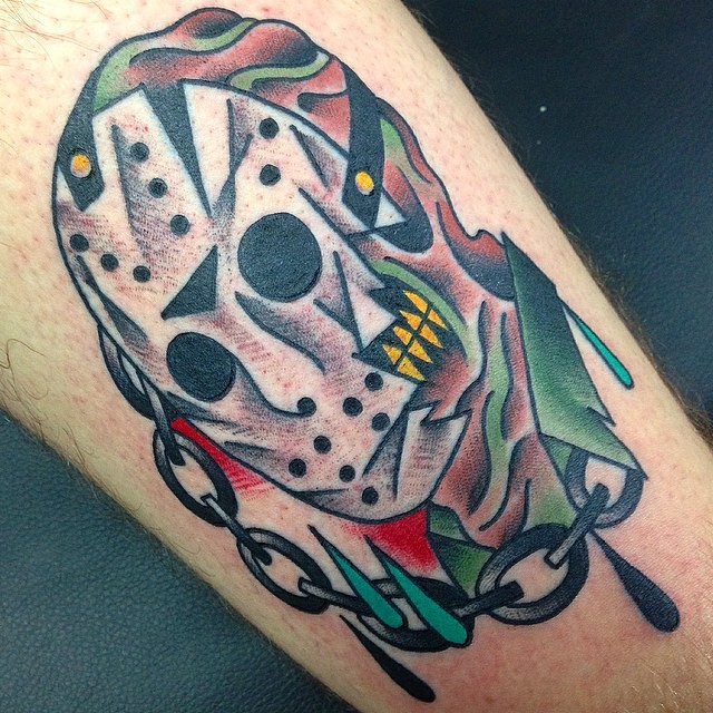 Wonderful Jason With Chain Head Traditional Tattoo