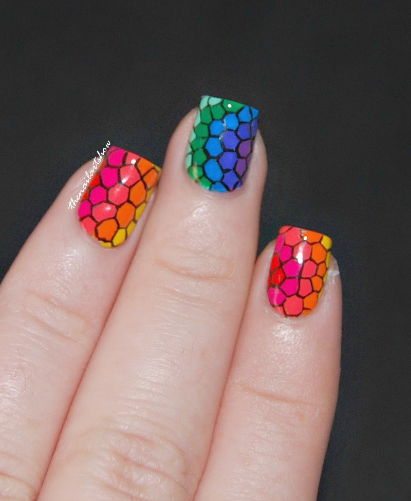 Abstract Mosaic Design Nail Art Idea For Trendy Girls