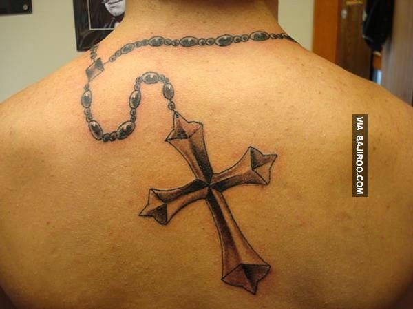 Amazing Rosary Cross Necklace Tattoo