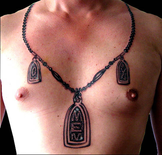 Amulet Necklace Tattoo For Men
