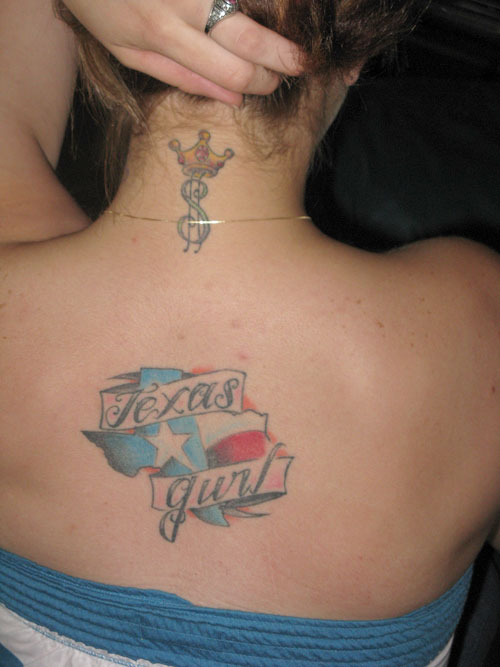 Awesome Patriotic Texas Tattoo For Girls