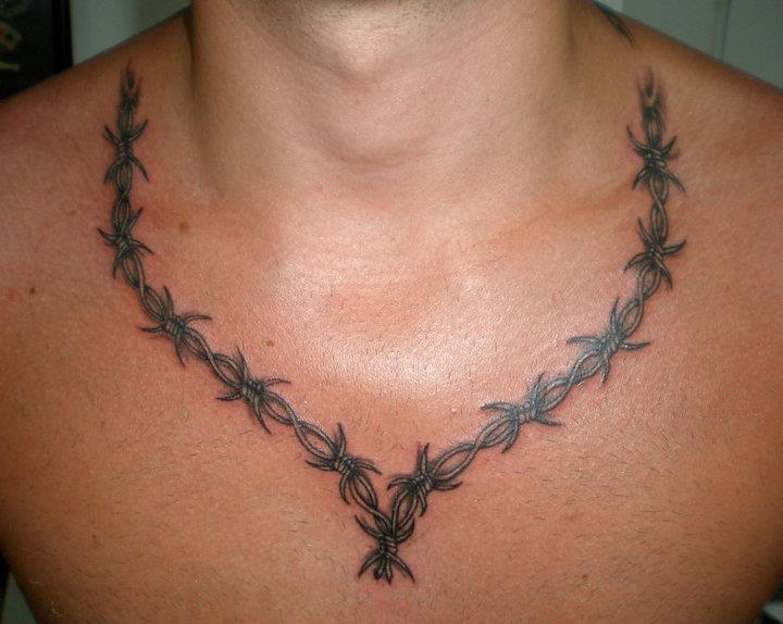 Barbwire Necklace Tattoo By Tokmakhan