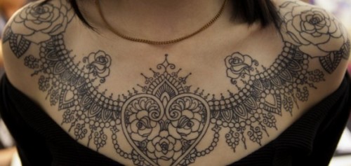 Beautiful Necklace Tattoo For Women