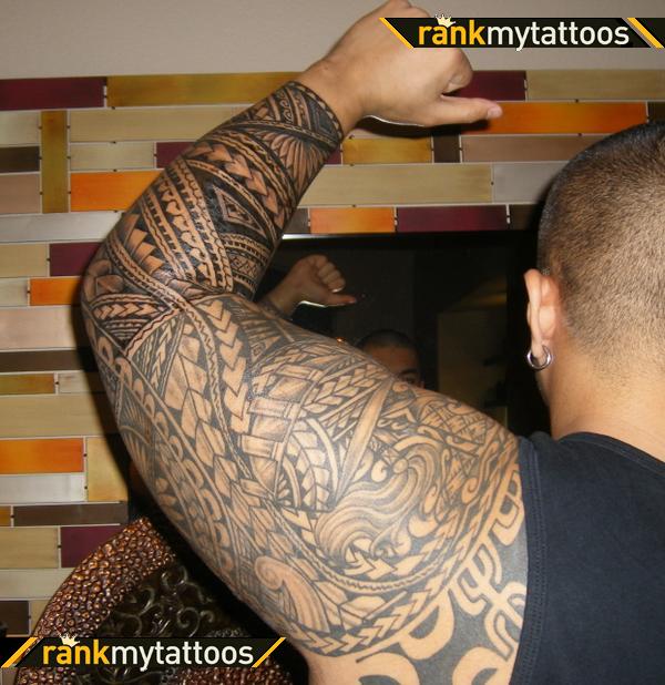 Best Samoan Tribal Tattoo Full Sleeve