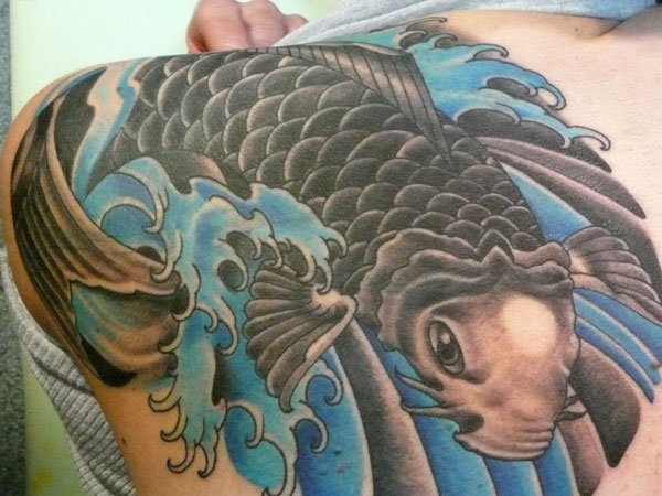 Big Sea Creature Koi Fish Tattoo