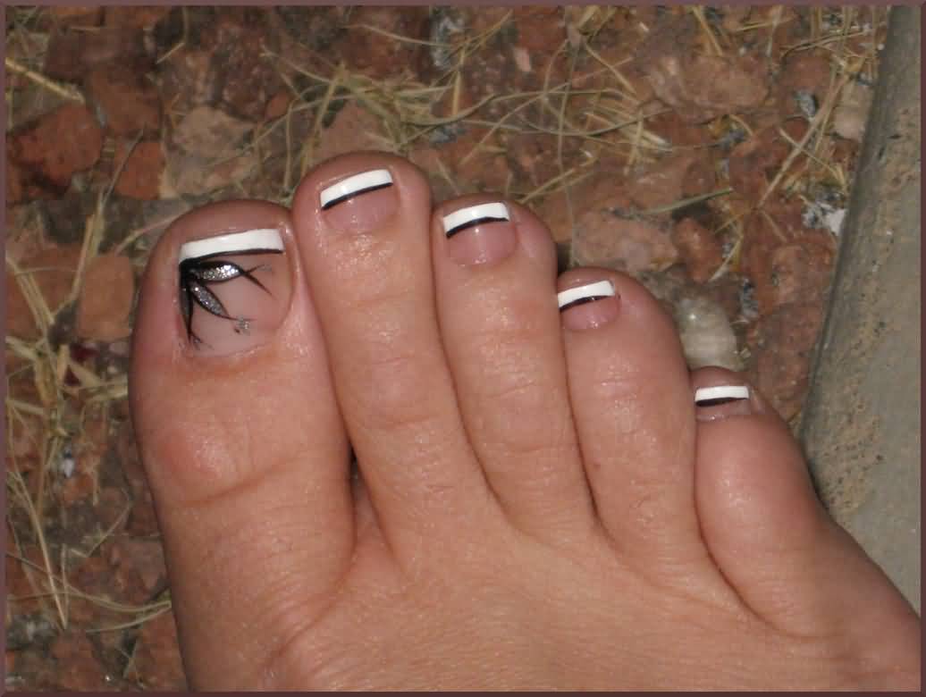 10. Rainbow French Tip Toe Nail Design - wide 2