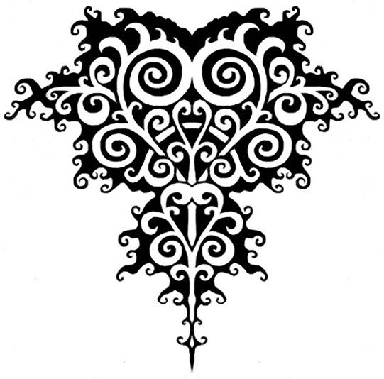 Black And White Mandelbrot Love Tattoo Stencil