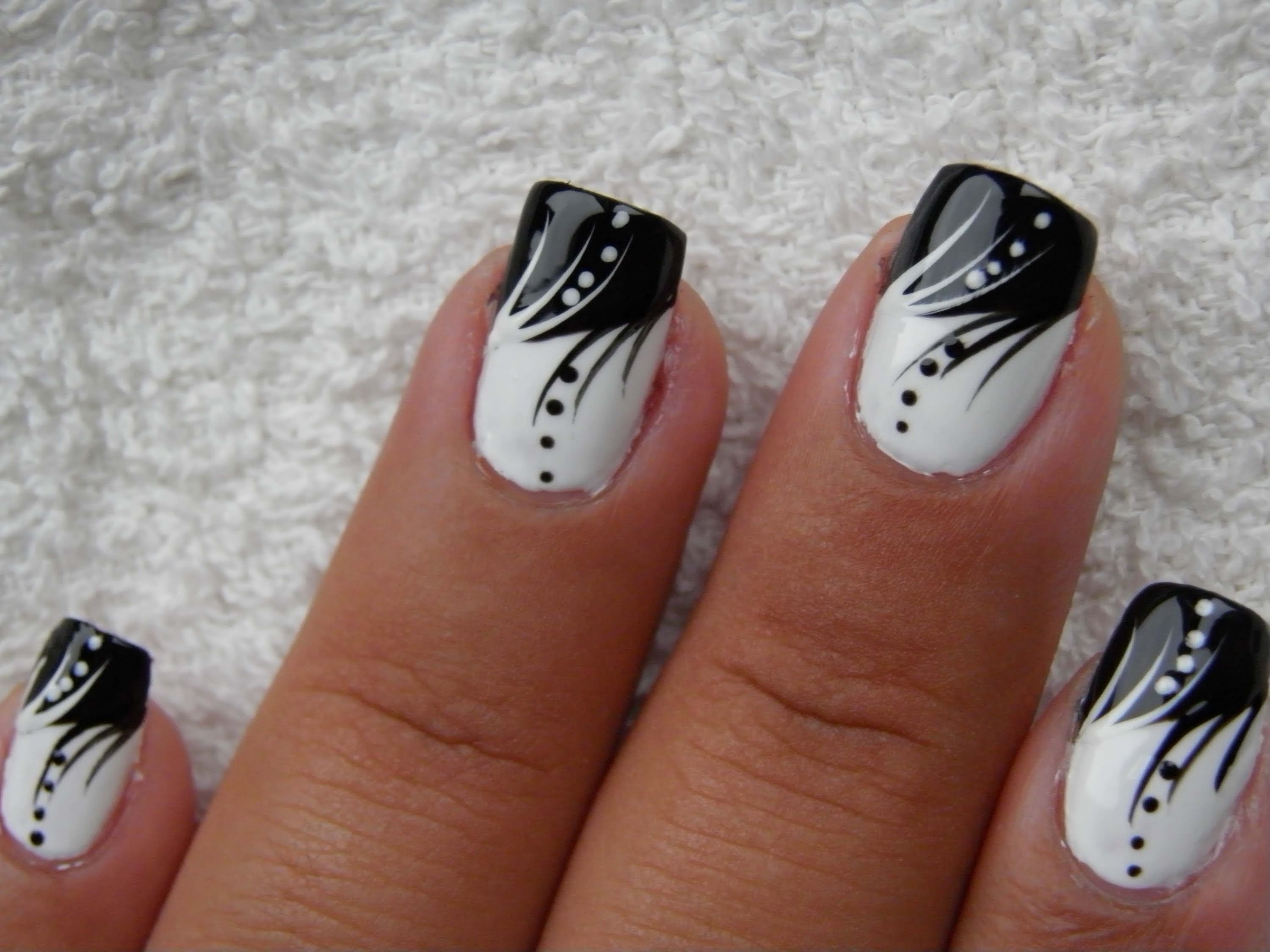 Black And White Nail Art Tutorial With Video,Sketch Office Building Design Concepts