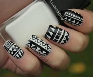 Black And White Tribal Pattern Nail Art