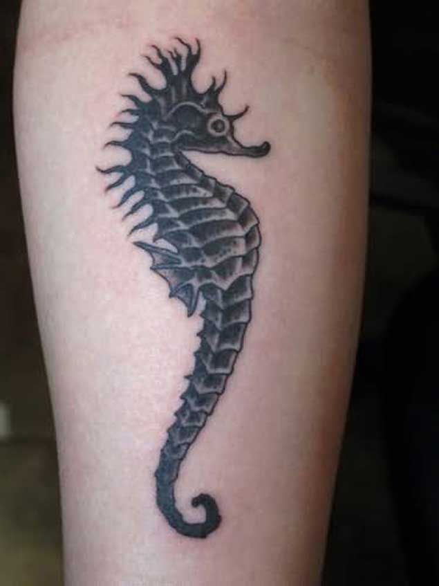 Black Seahorse Tattoo