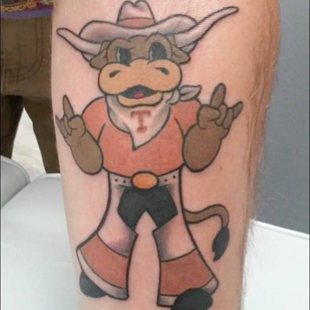 Cartoon Texas Longhorns Tattoo