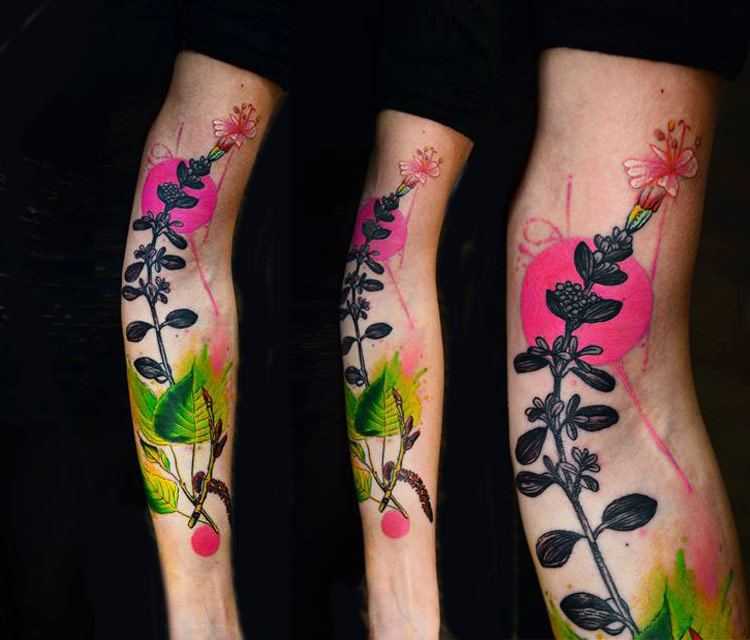 Color Plant Tattoo By Tinur Lysenko