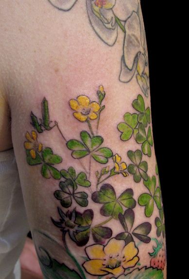 Colorful Flower Plant Tattoo