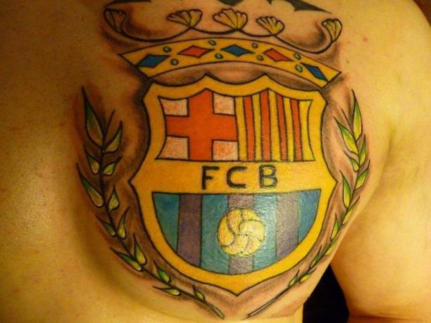 Cool Football Team Logo Tattoo On Right Chest For Men