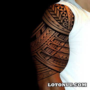 Cool Samoan Tribal Tattoo On Right Half Sleeve