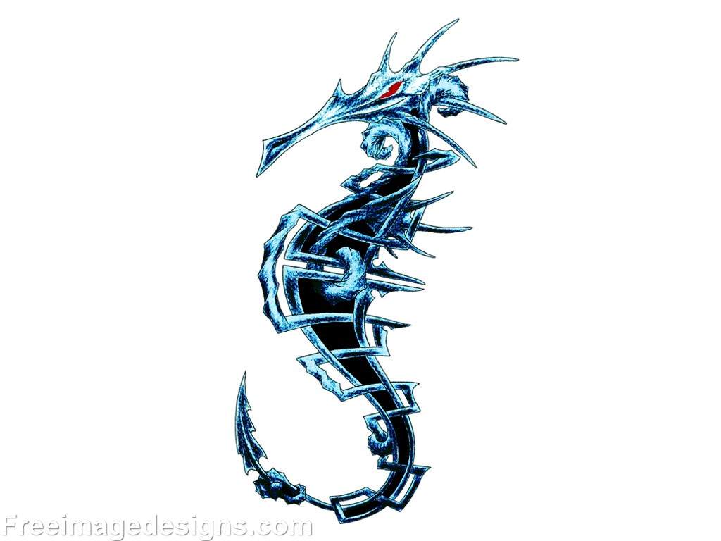Cool Seahorse Tattoo Design