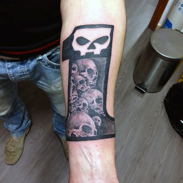 Creative One Harley Tattoo On Forearm