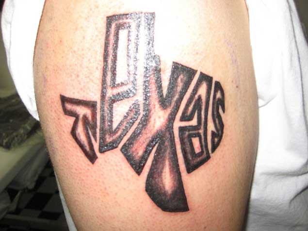 Creative State Of Texas Word Tattoo